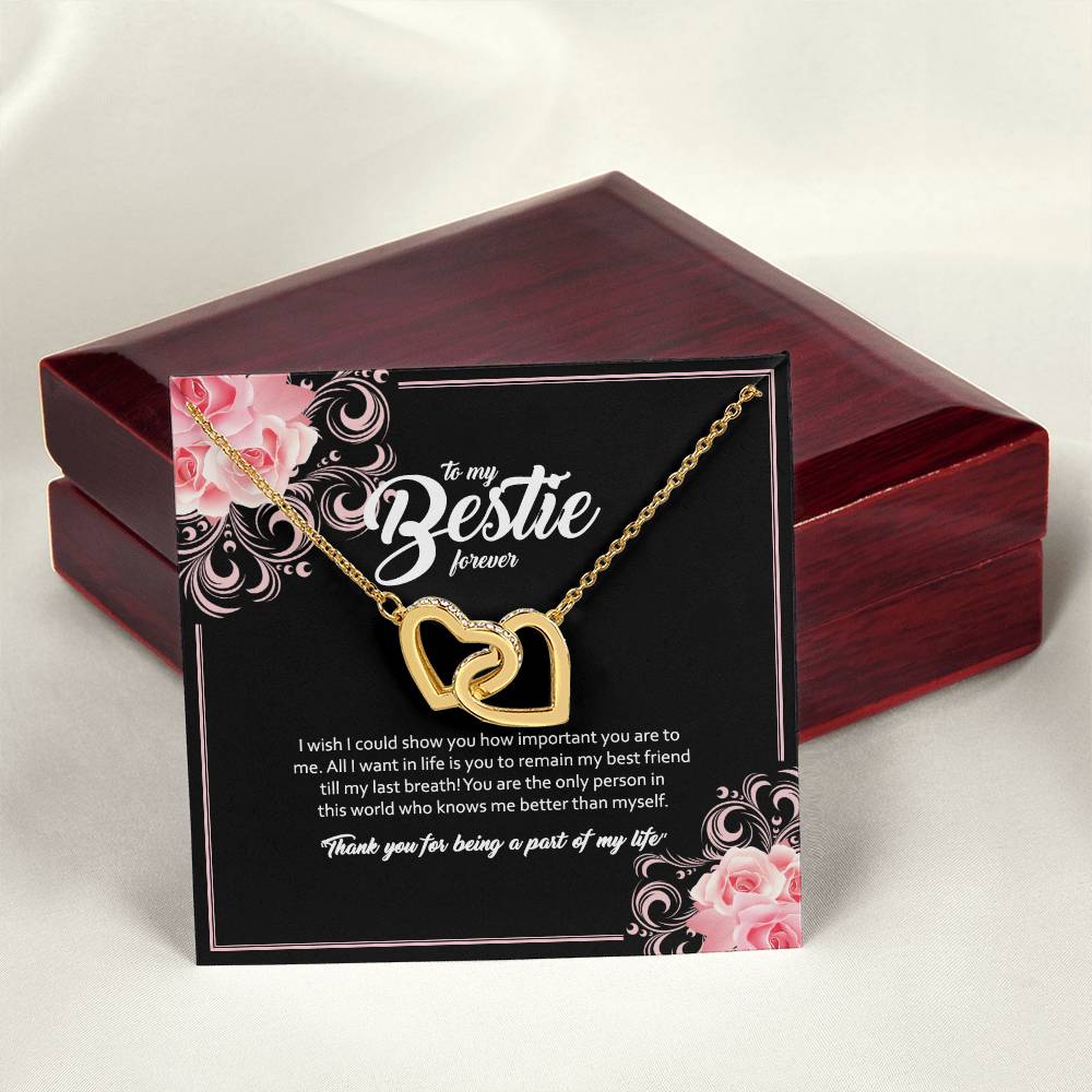 To My Bestie- Interlocking Hearts Necklace