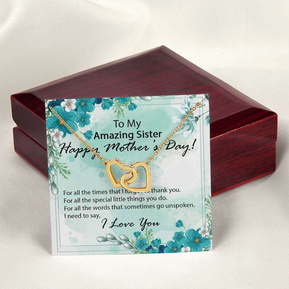 Mother'S Day - Sister Interlocking Hearts Necklace