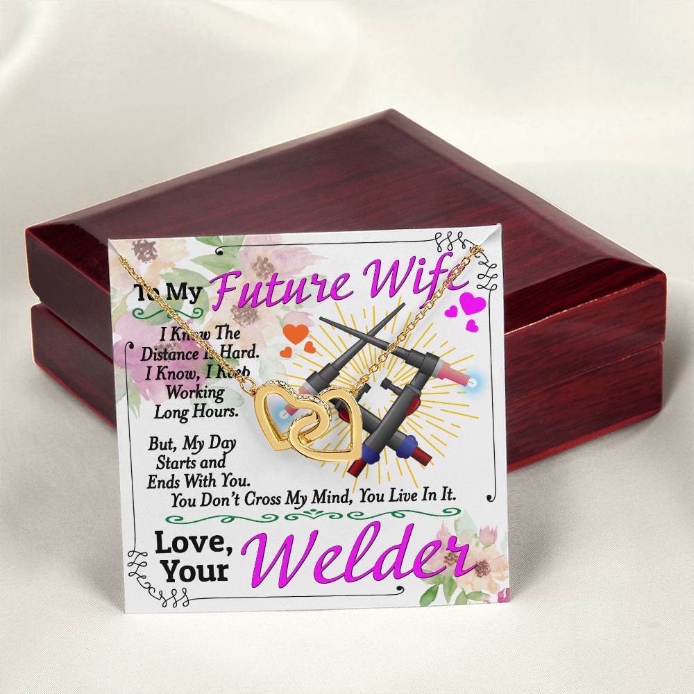 Welder'S Future Wife - Interlocking Heart Necklace Interlocking Hearts Necklace