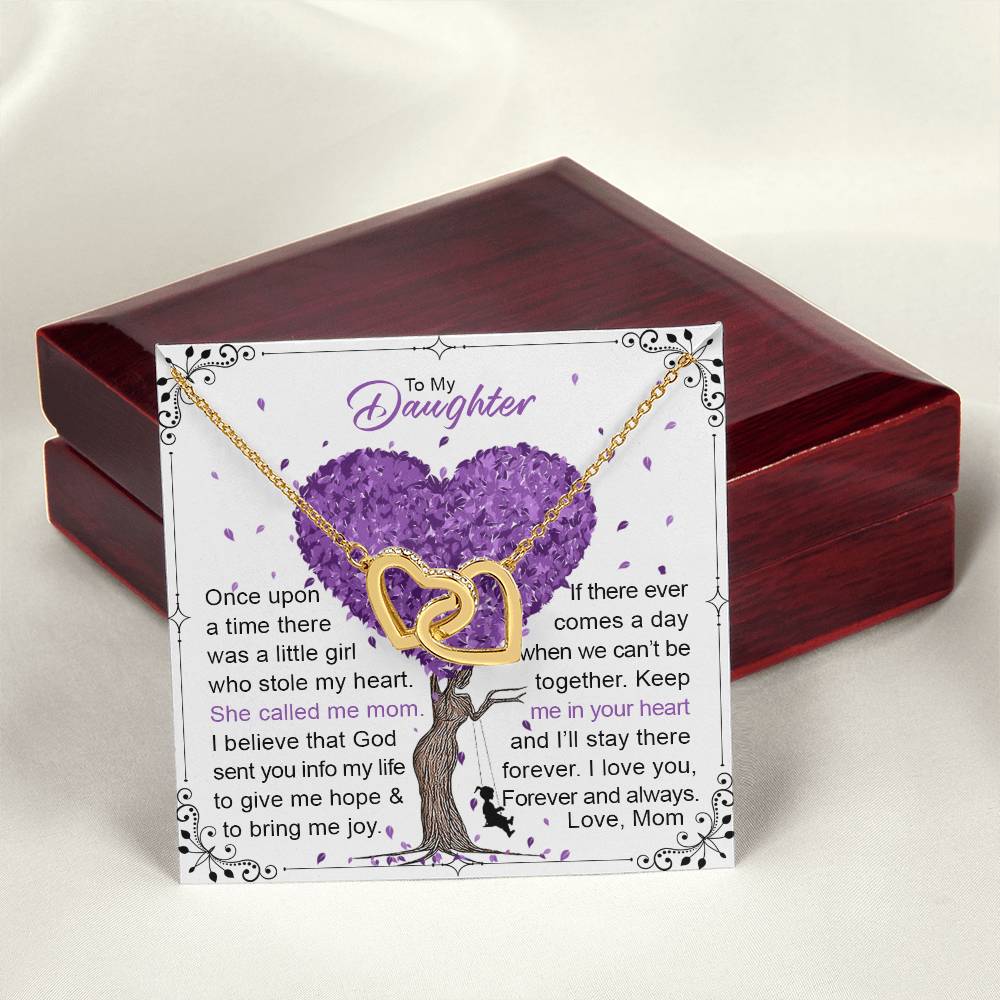 To My Daughter Interlocking Hearts Necklace