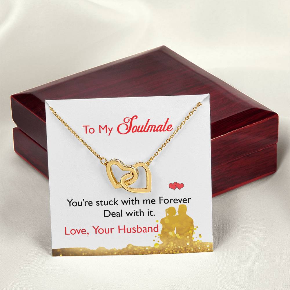 To My Wife - Black Friday Special Interlocking Hearts Necklace
