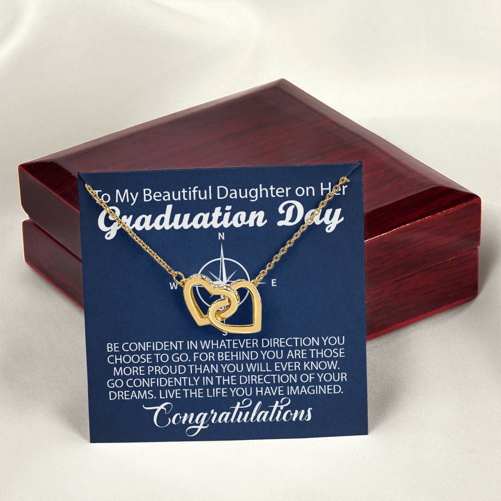Graduation - Directions Of Your Dreams Interlocking Hearts Necklace