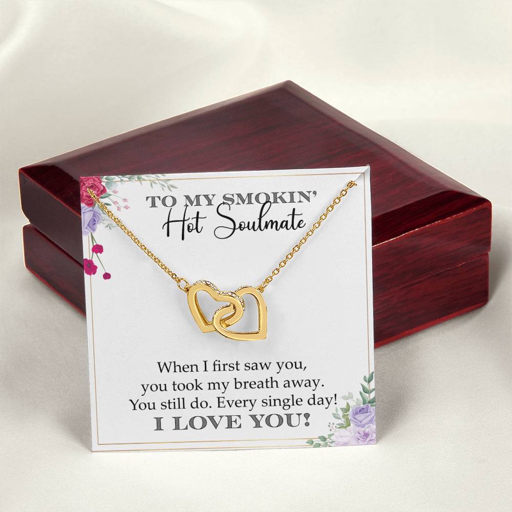 Gift For Girlfriend- Interlocking Heart Necklace Interlocking Hearts Necklace