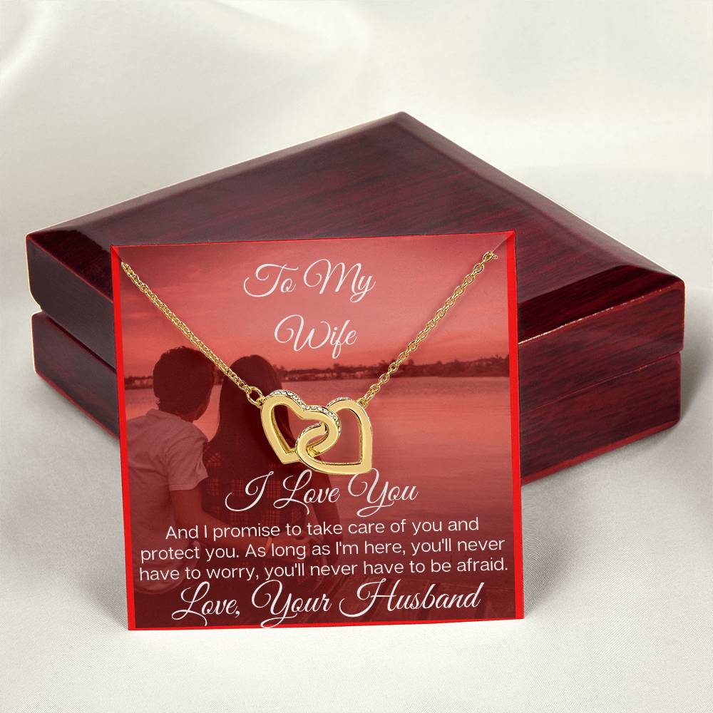 To My Lovely Wife - The Beautiful Interlocking Hearts Necklace