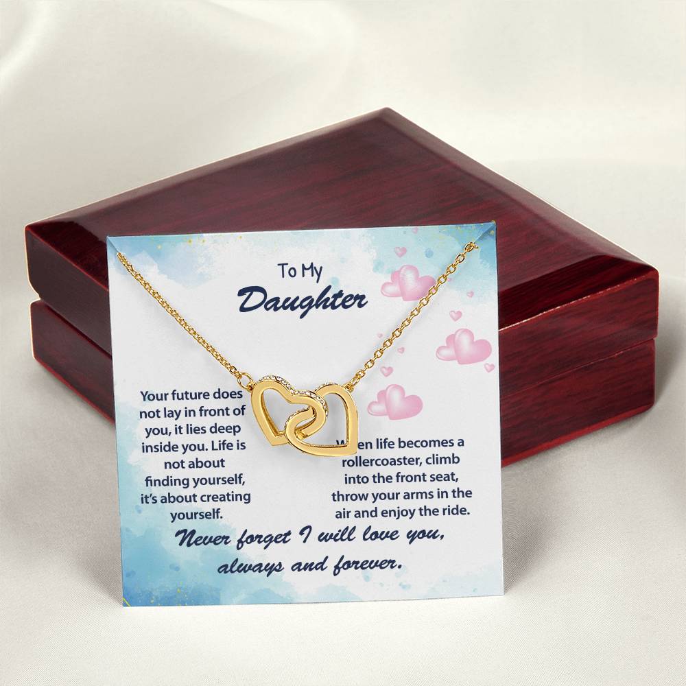 My Daughter Enjoy The Ride Necklace Interlocking Hearts Necklace