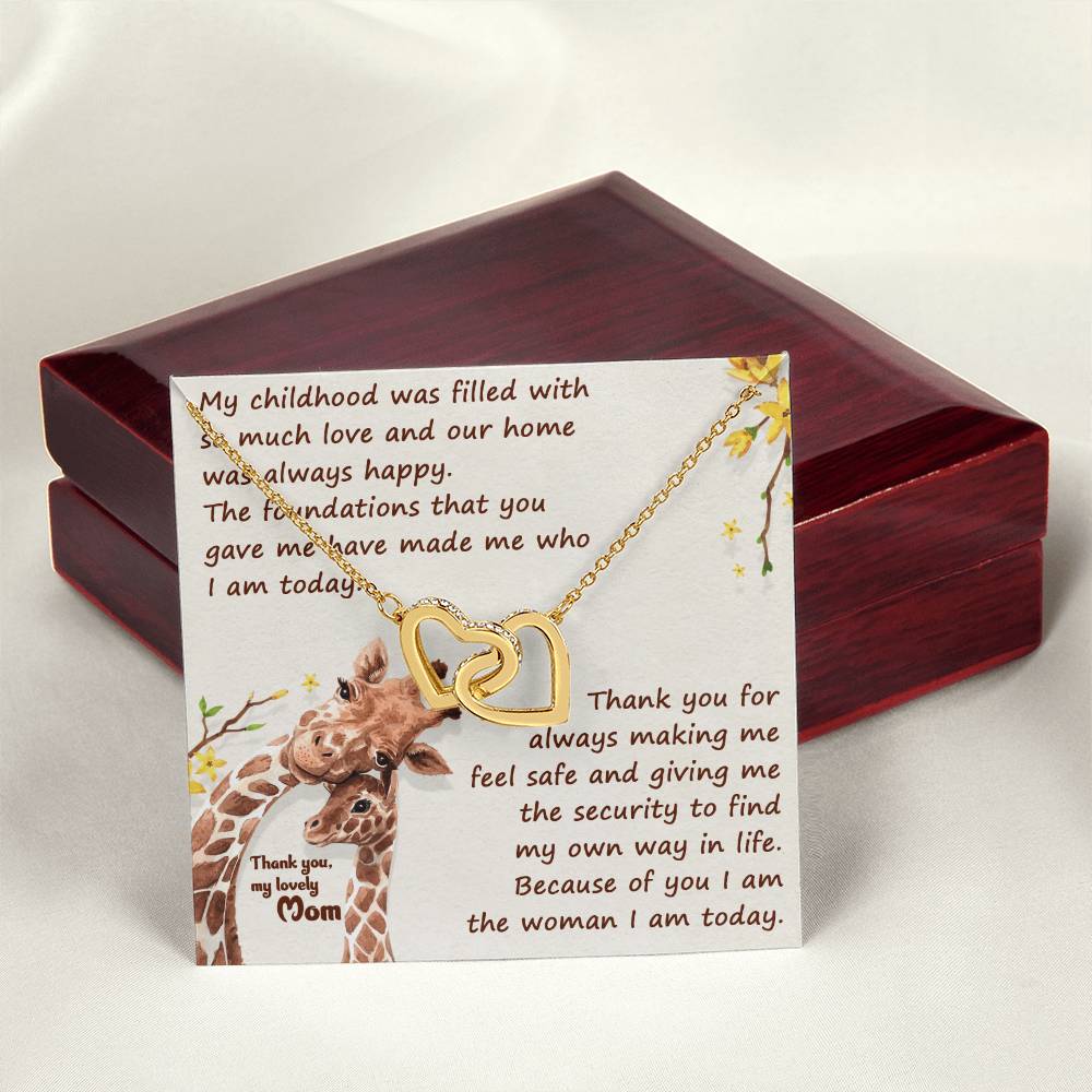 Thank You Mom Thanksgiving Gift Interlocking Hearts Interlocking Hearts Necklace