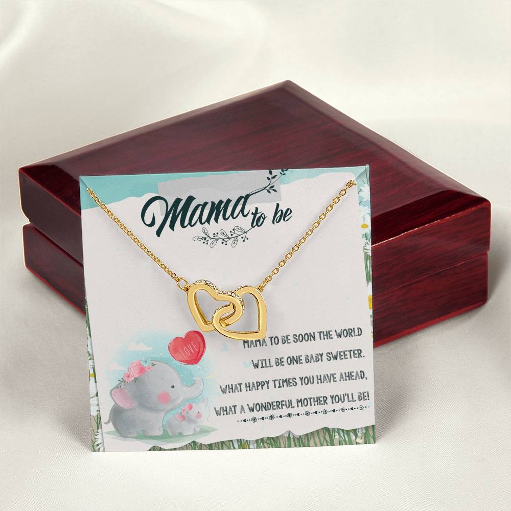 Mama To Be Interlocking Hearts Necklace Message Card