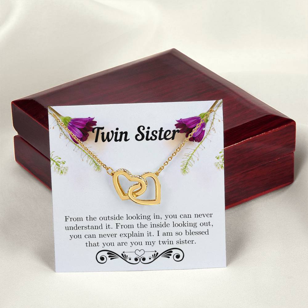 Twin Sister Necklace Interlocking Hearts Necklace