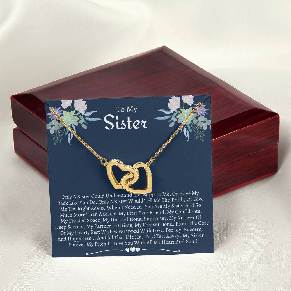 Gift For Sister 4Th Interlocking Hearts Necklace