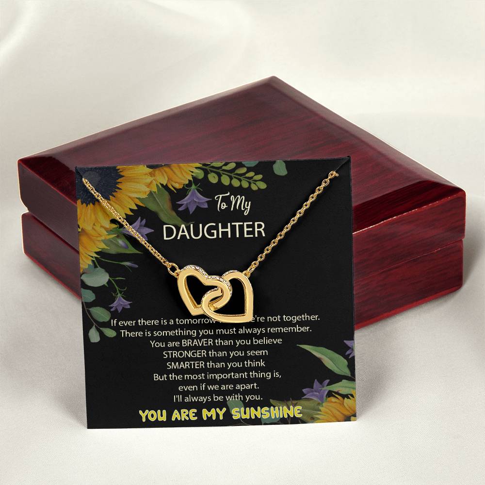 To My Daughter You Are My Sunshine Interlocked Hearts Necklace Interlocking Hearts Necklace