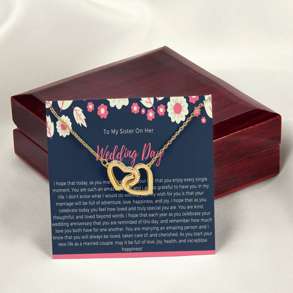 Sister Wedding Day Gift To Bride From Sister Necklace Sister To Bride Gift Bride Jewelry Gift From Sister Interlocking Hearts Necklace