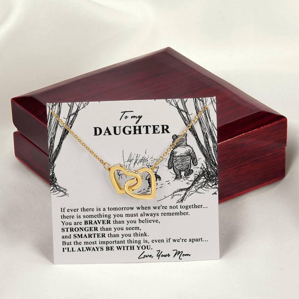 To My Daughter I Wish Yoto Face Challenges I Love You Love Your Mom Mother Day Gift For Daughter From Mom Necklessu The Strength Interlocking Hearts Necklace