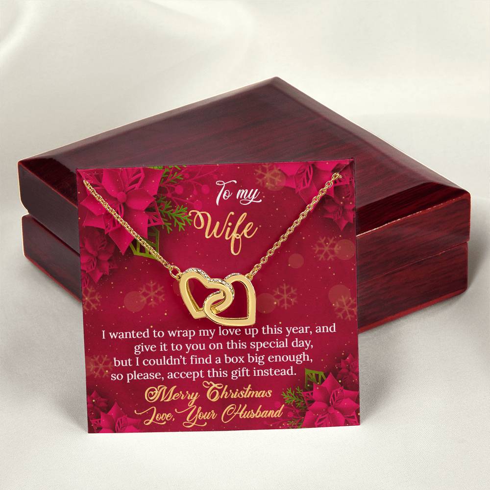 Merry Christmas To My Wife - Interlocking Hearts Interlocking Hearts Necklace