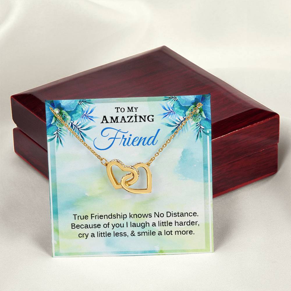 Gift For True Friend - Interlock Heart Necklace Interlocking Hearts Necklace