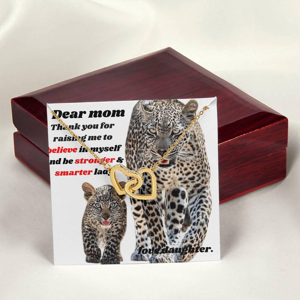 Thank You Mom Interlocking Hearts Necklace