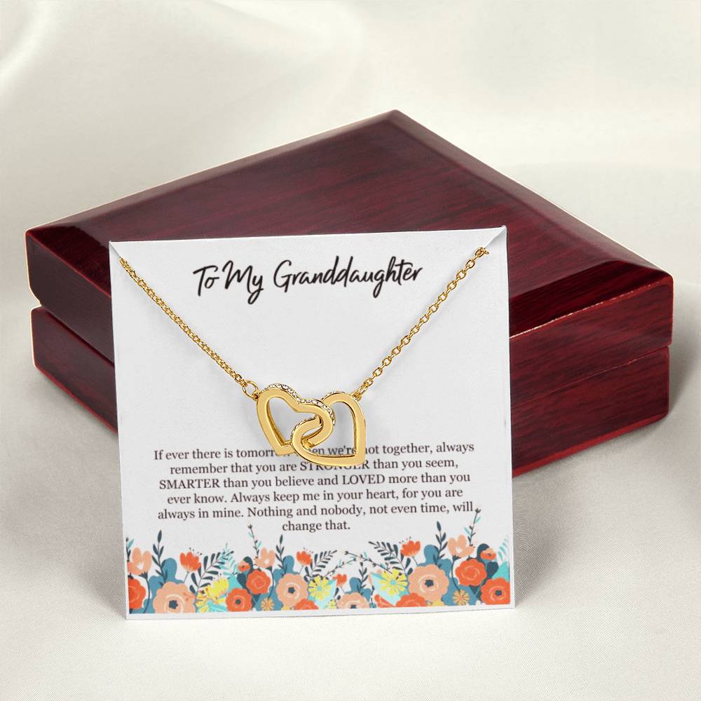To My Granddaughter Interlocking Hearts Necklace