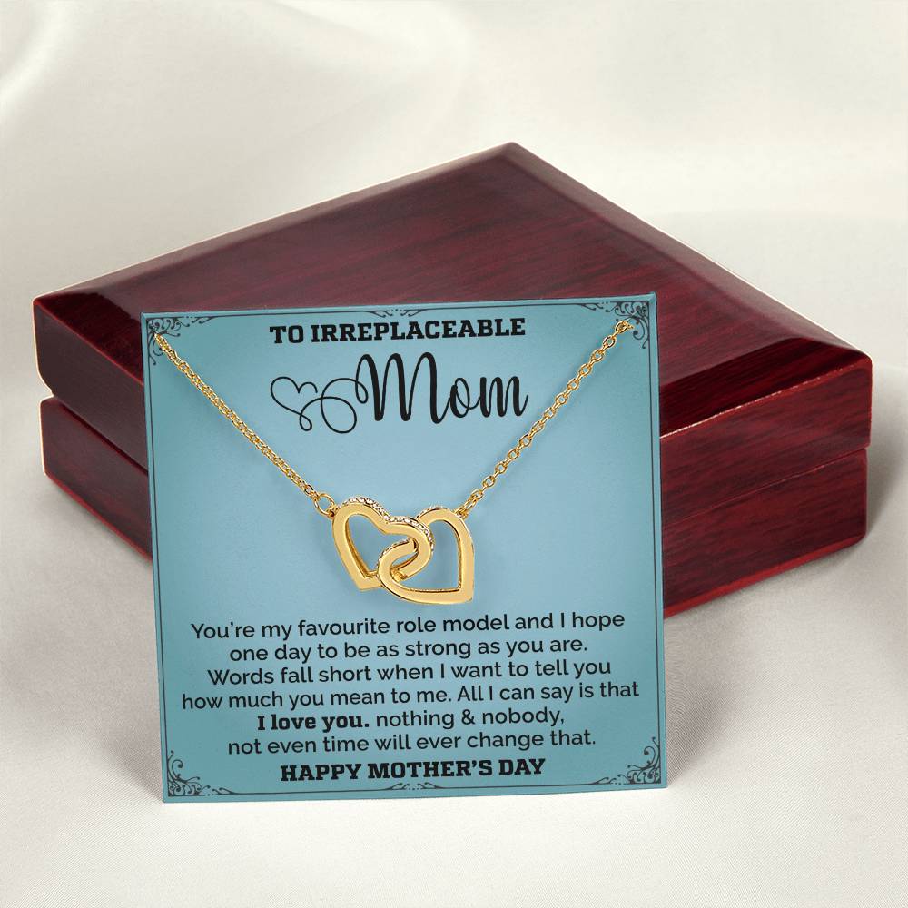 Mom Is My Favourite Role Modle - Interlocked Together Necklace - Mothers Day Interlocking Hearts Necklace