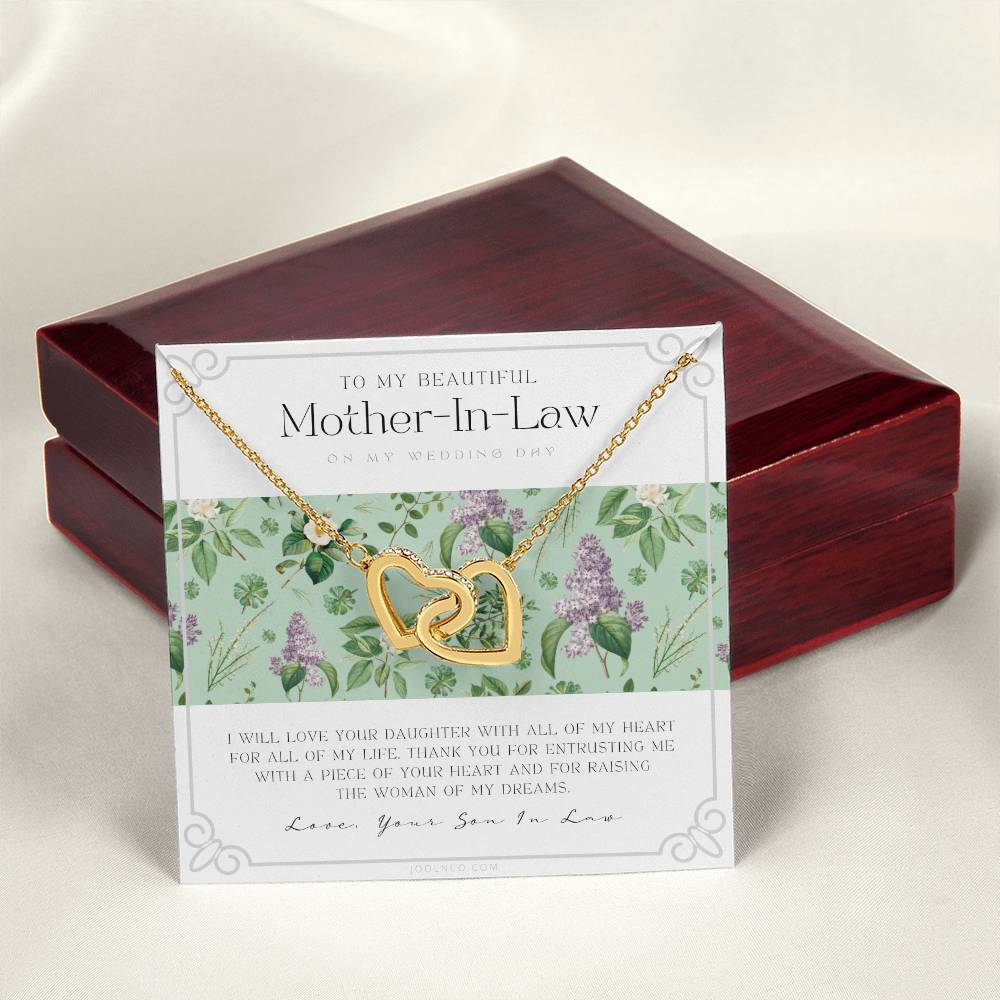 Mother Of The Bride Gift From Groom Mother In Law Gift On Wedding Day From Groom Gifts For Mother Of The Bride Future Mother-In-Law Interlocking Hearts Necklace