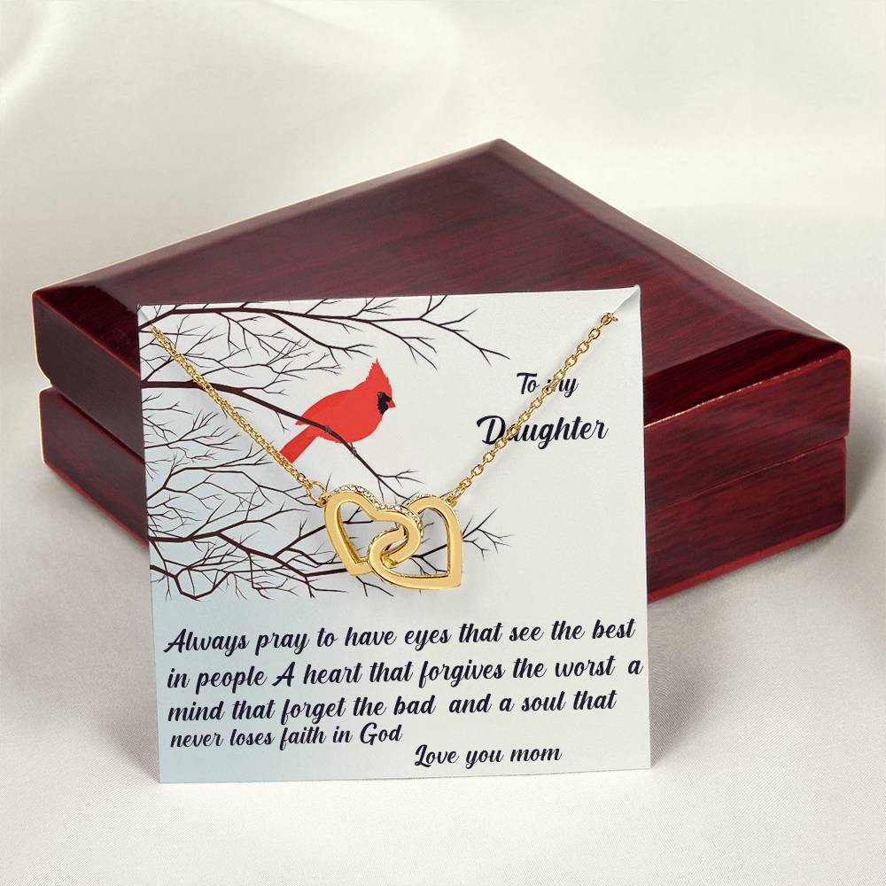 Always Pray To Have Eyes That See The Best Interlocking Hearts Necklace