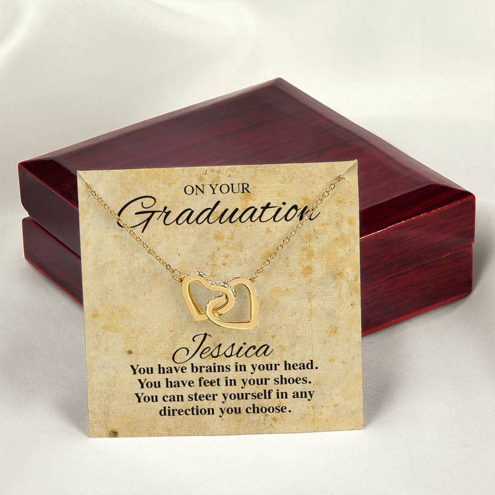 On Your Graduation Necklace Interlocking Hearts Necklace