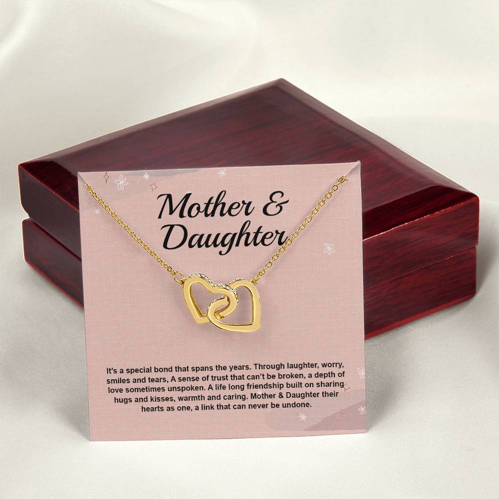 Mother Daughter It'S A Special Bond That Spans The Years Interlocking Hearts Necklace