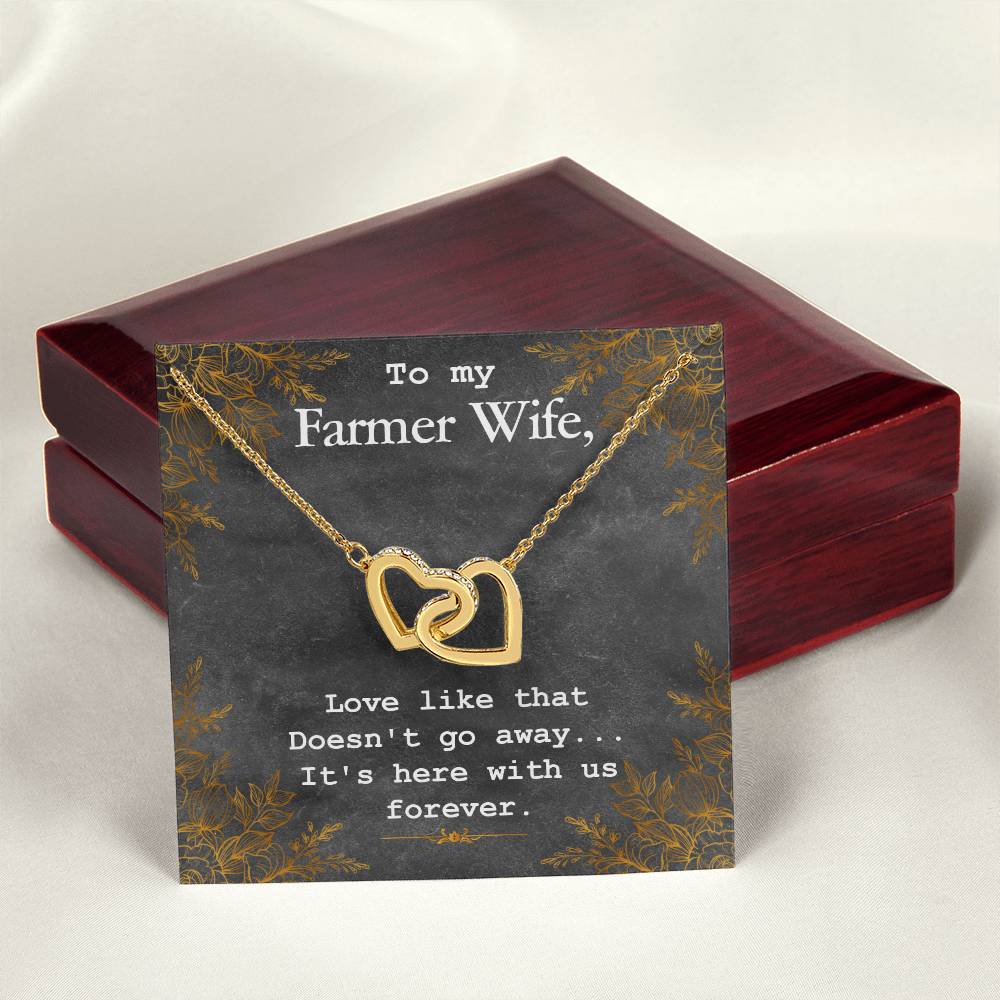 To My Farmer Wife Necklace Interlocking Hearts Necklace