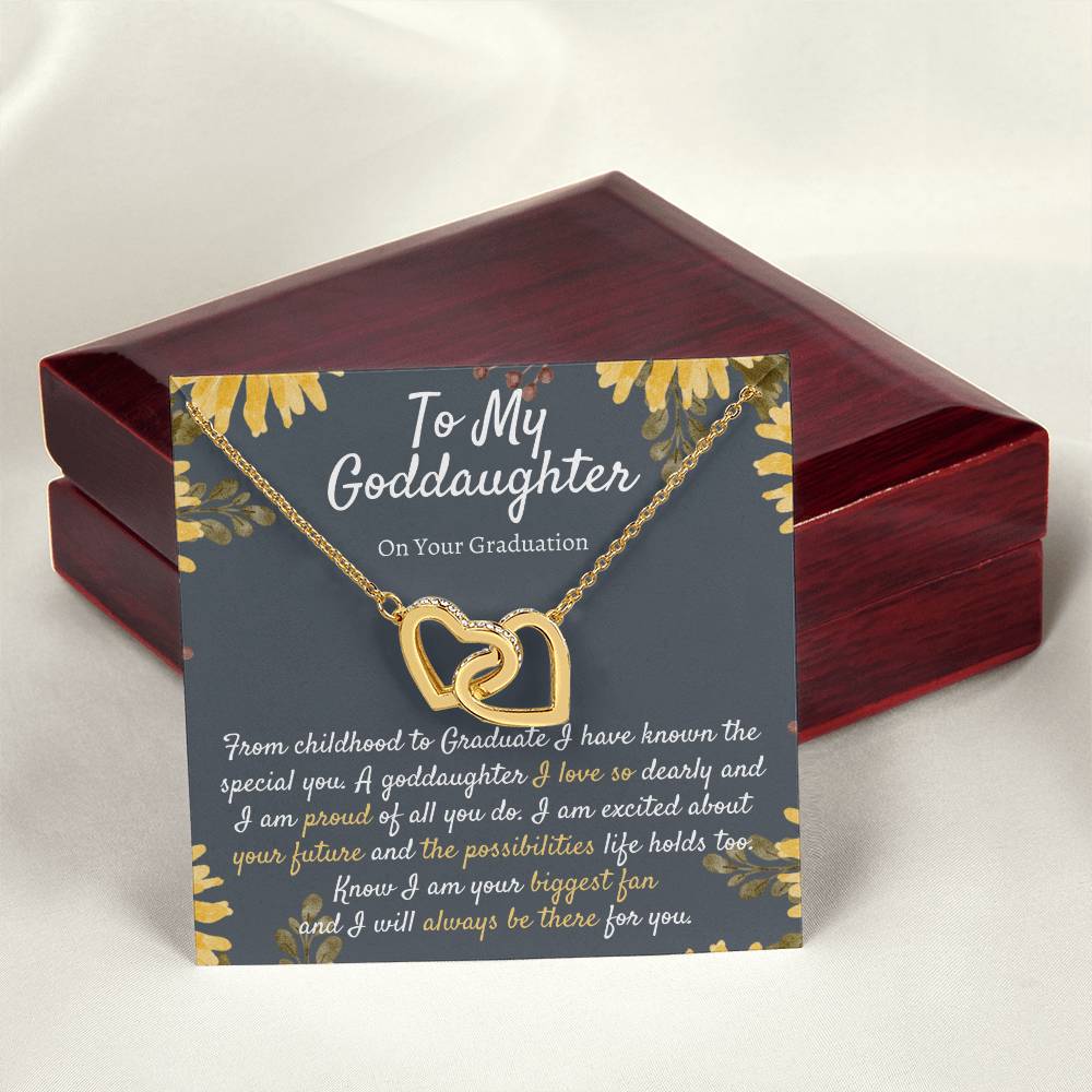 Goddaughter Graduation Gift Interlocking Necklace Meaningful Goddaughter Gift Gift From Godmother Unique Gift For Goddaughter Graduation Interlocking Hearts Necklace