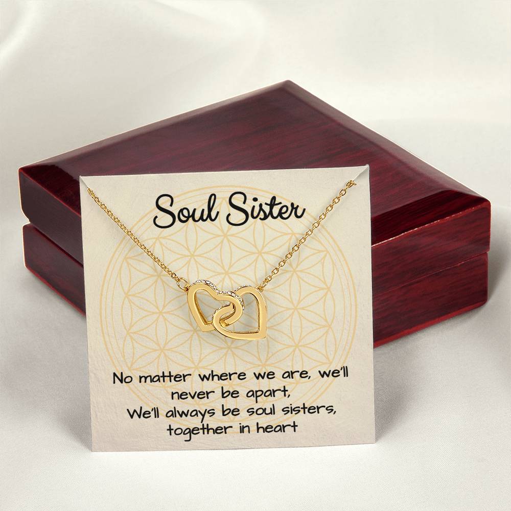 Soul Sisters Together In Heart Interlocking Hearts Necklace