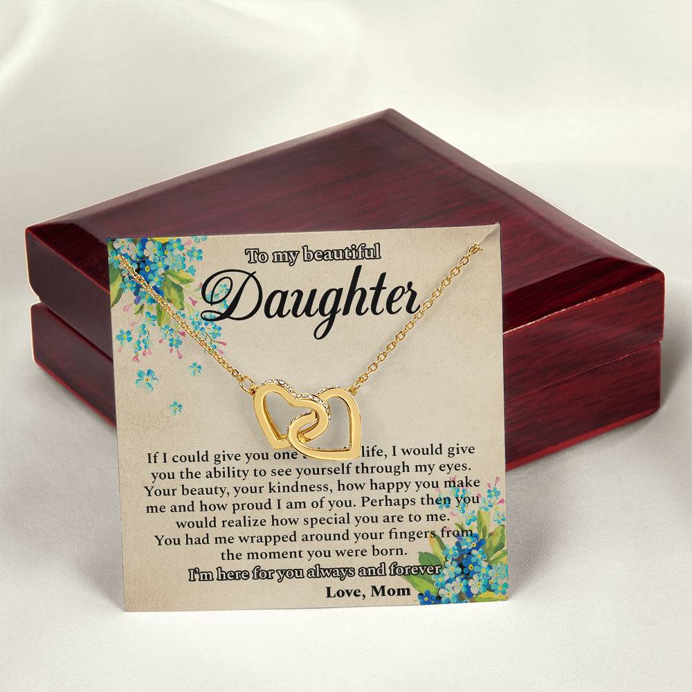 I'M Here For You Always And Forever - Best Gift For Daughter Interlocking Hearts Necklace