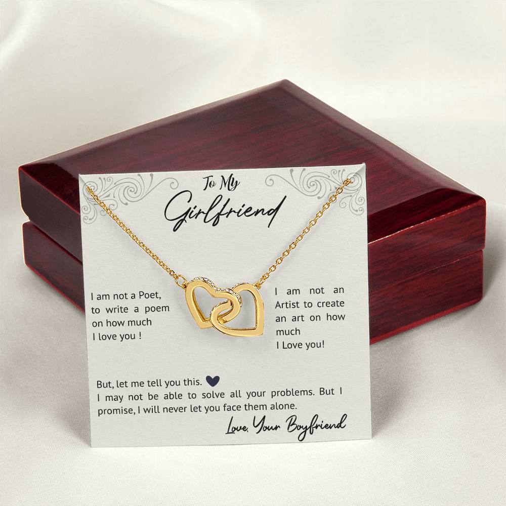To My Gorgeous Girl Friend Interlocking Hearts Necklace