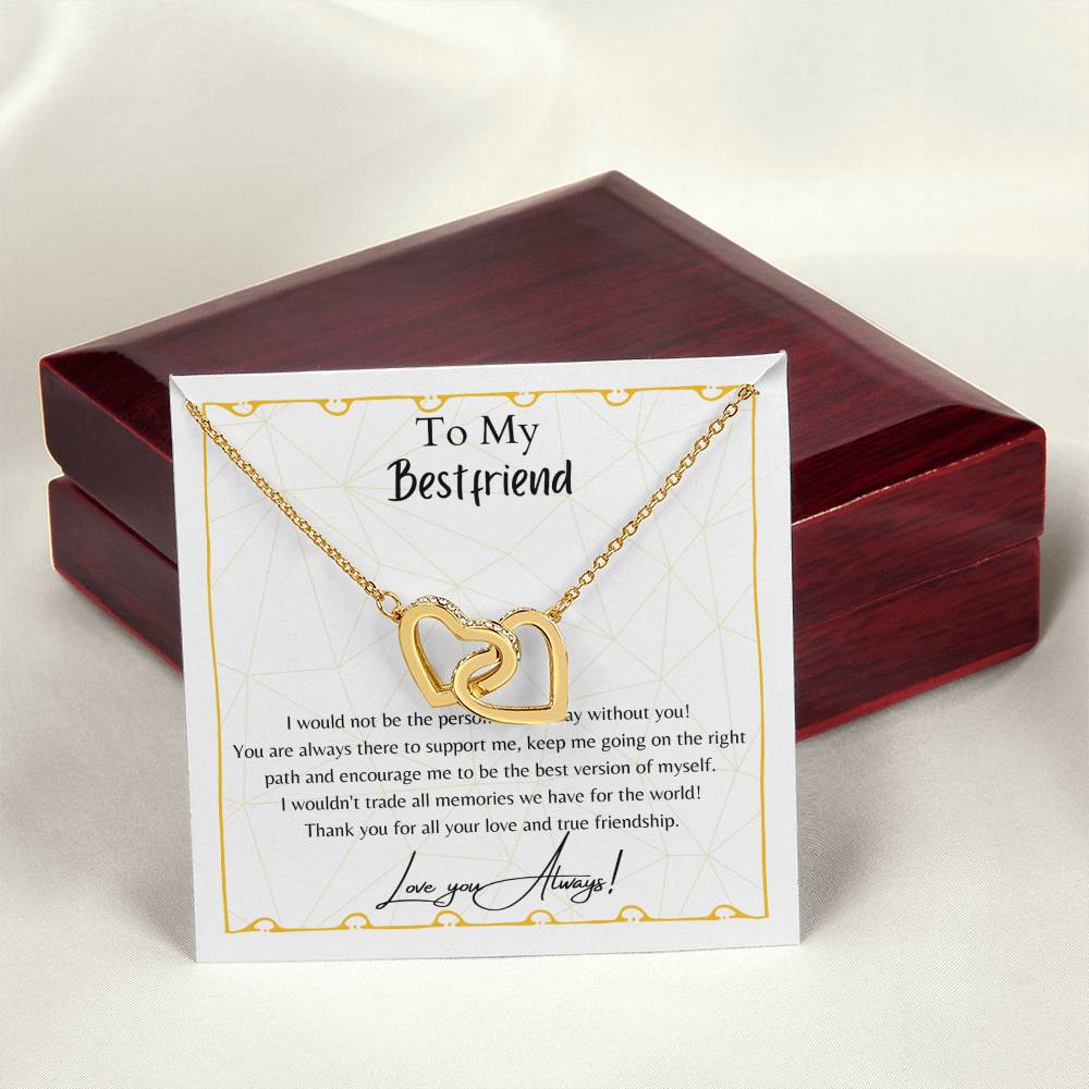 To My Best Friend Interlocking Hearts Necklace