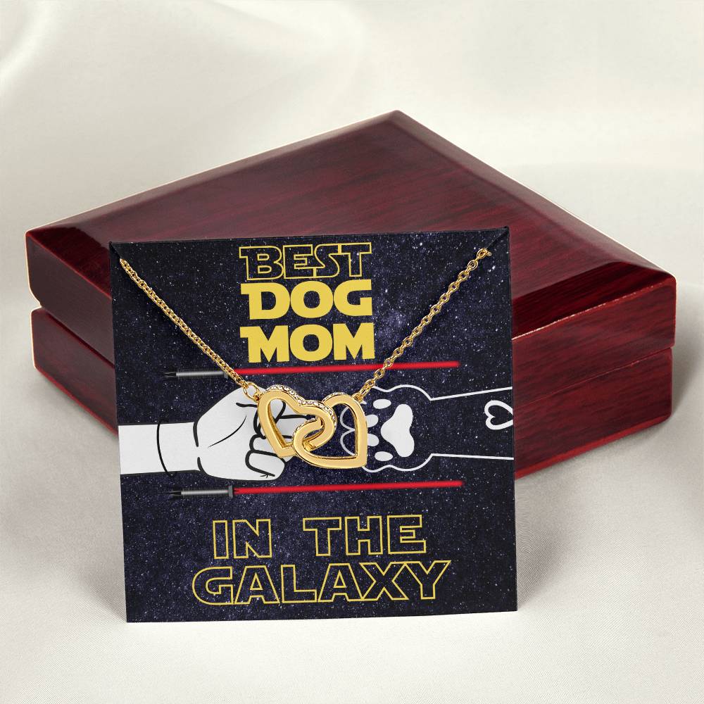 Best Dog Mom In The Galaxy Interlocking Hearts Necklace Dog Mom Jewelry Pet Lover Gift Mothers Day Jewelry From Dog