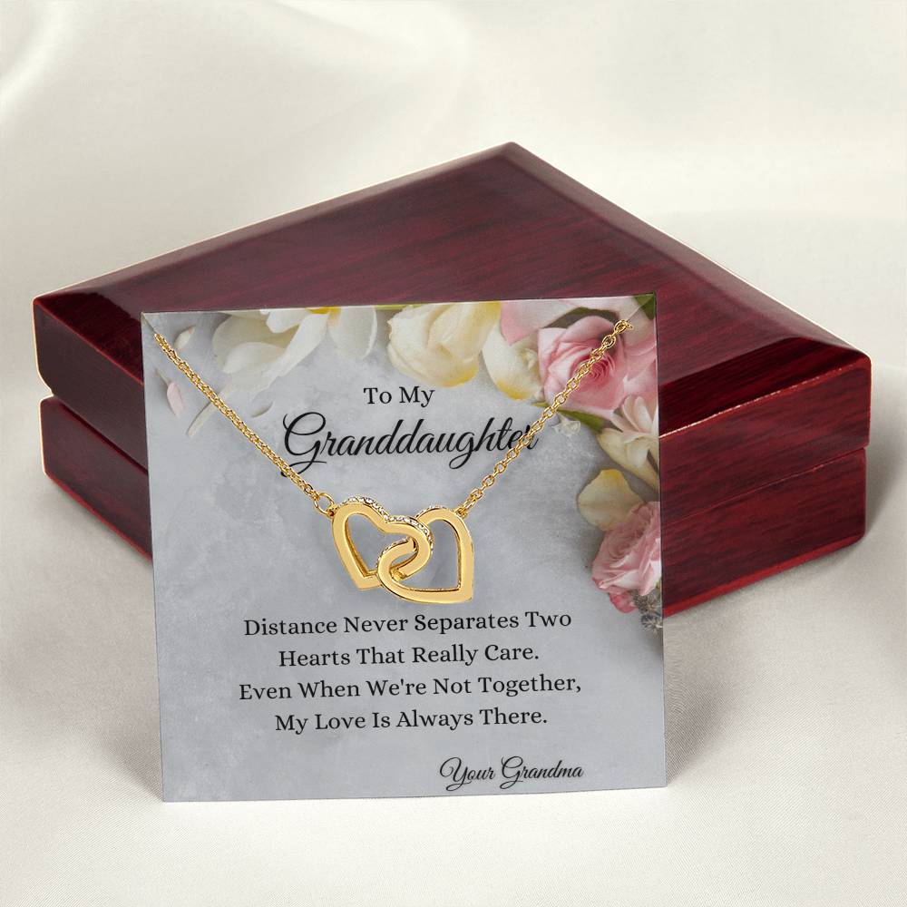 To My Granddaughter Interlocking Hearts Necklace