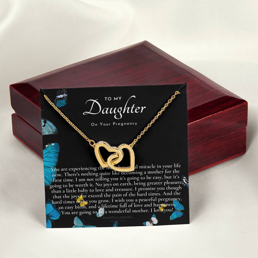 Pregnancy Gift For Daughter Baby Shower Gift Mom To Be Gift Expecting Mom Gift Pregnant Daughter Gift From Mom Interlocking Hearts Necklace