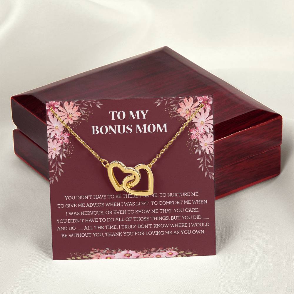 Loving Bonus Mom Interlocking Necklace Interlocking Hearts Necklace