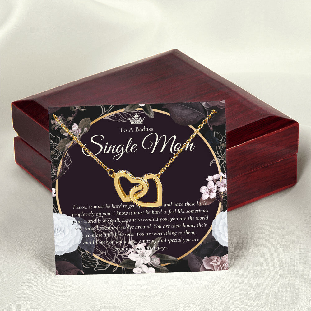 Single Mom Gift Mothers Day Gift Present For Single Mother Super Mom Necklace Gift For Single Mother Jewelry For Mom Interlocking Hearts Necklace