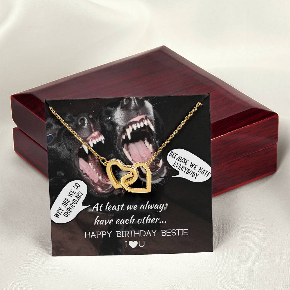 I Love You Bestie - Hearts Necklace Interlocking Hearts Necklace