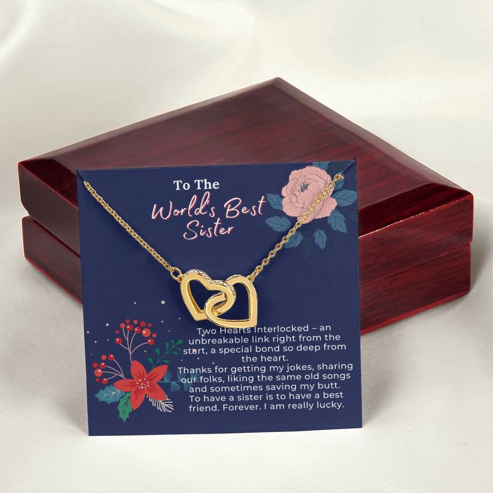 To Have A Sister Is To Have A Forever Best Friend Interlocking Hearts Necklace