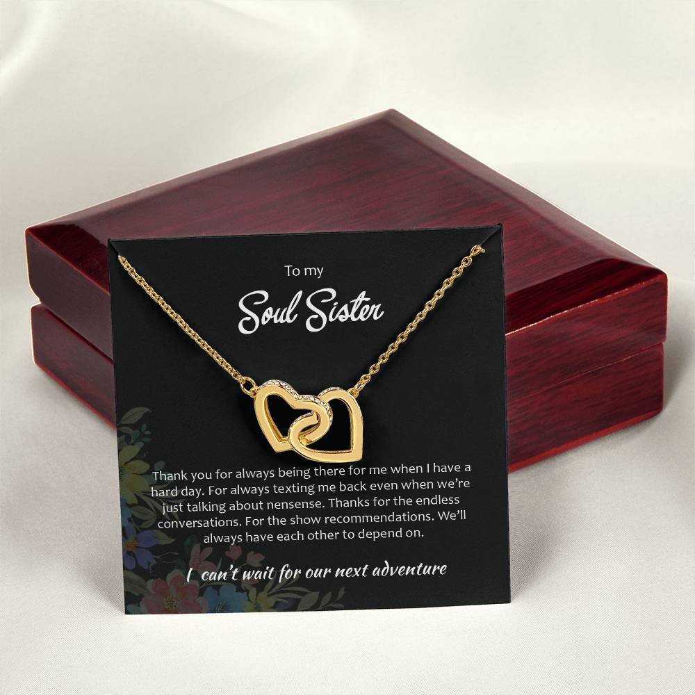 Soul Sister - Double Hearts Necklace Interlocking Hearts Necklace