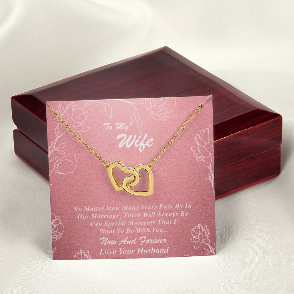To My Wife Interlocking Hearts Necklace