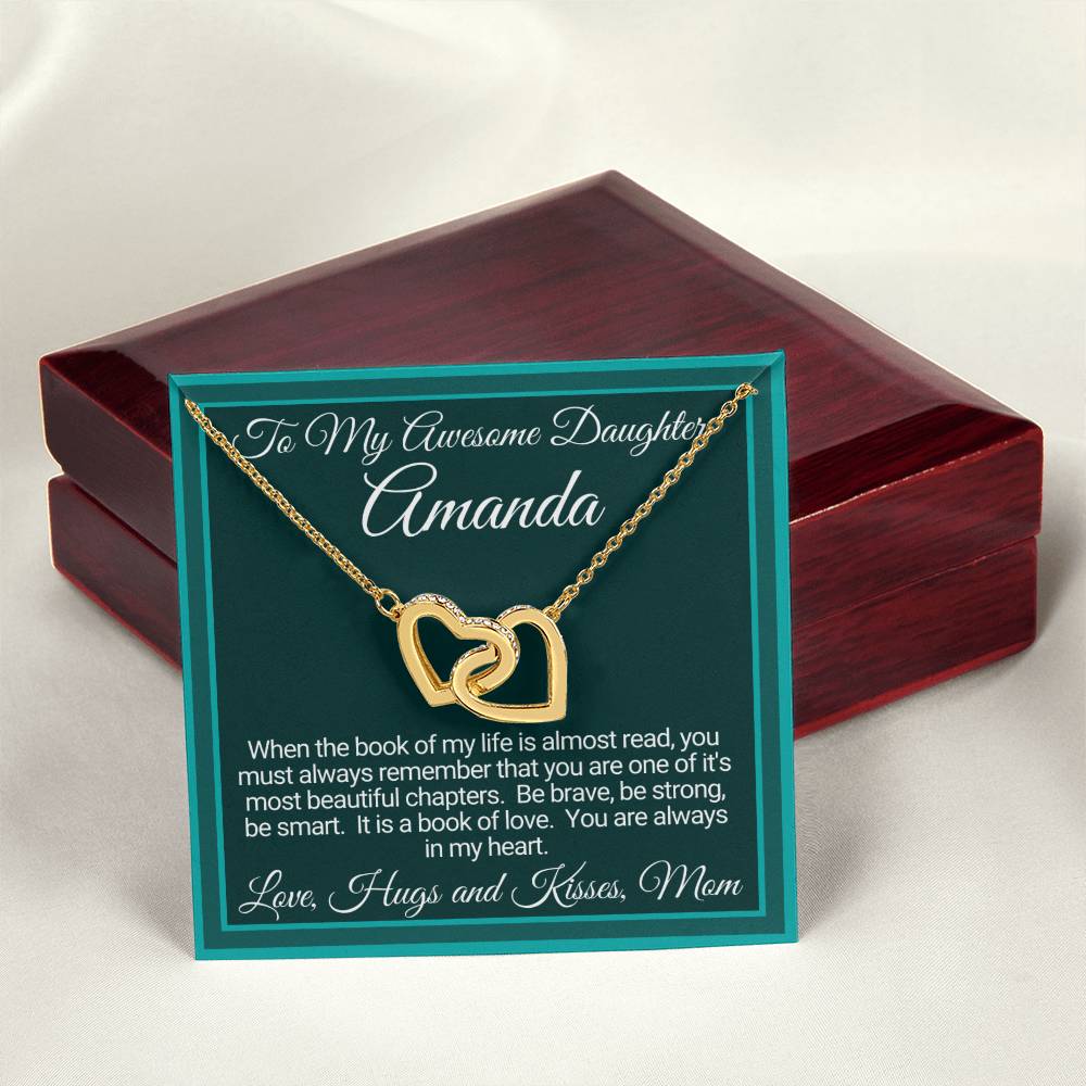 Personalized Linked Hearts Gifts For Daughter From Mom Interlocking Hearts Necklace