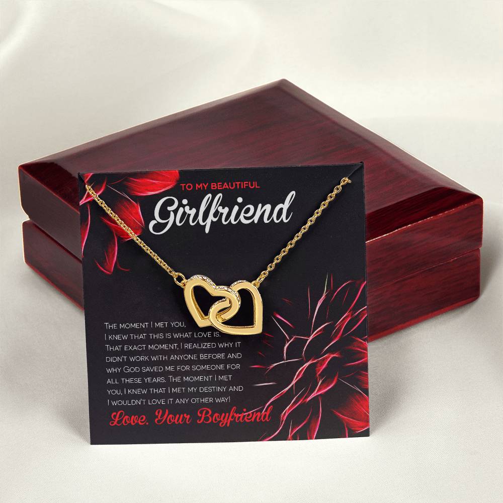 Girlfriend Interlocking Hearts Best Necklace Gift For Valentine'S Day Interlocking Hearts Necklace