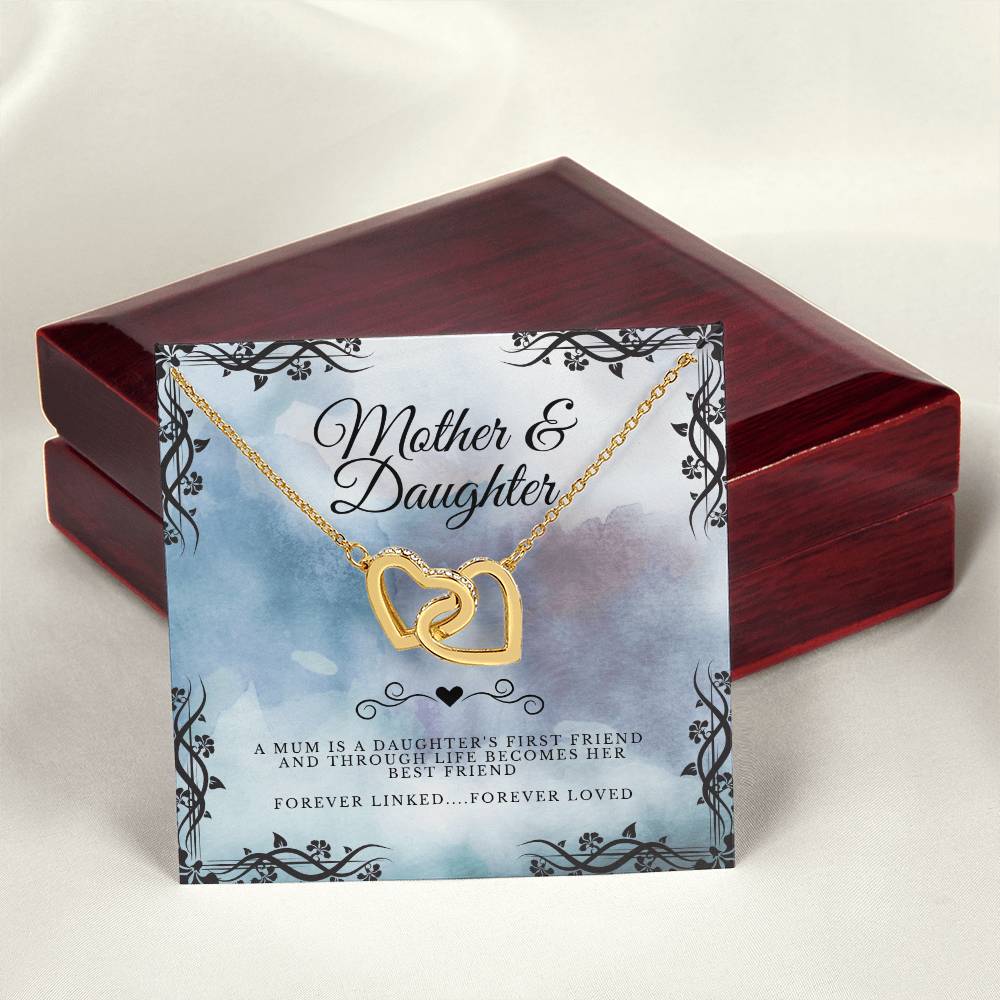 Mother & Daughter - Gift To Daughter - Interlocked Hearts Pendant Interlocking Hearts Necklace