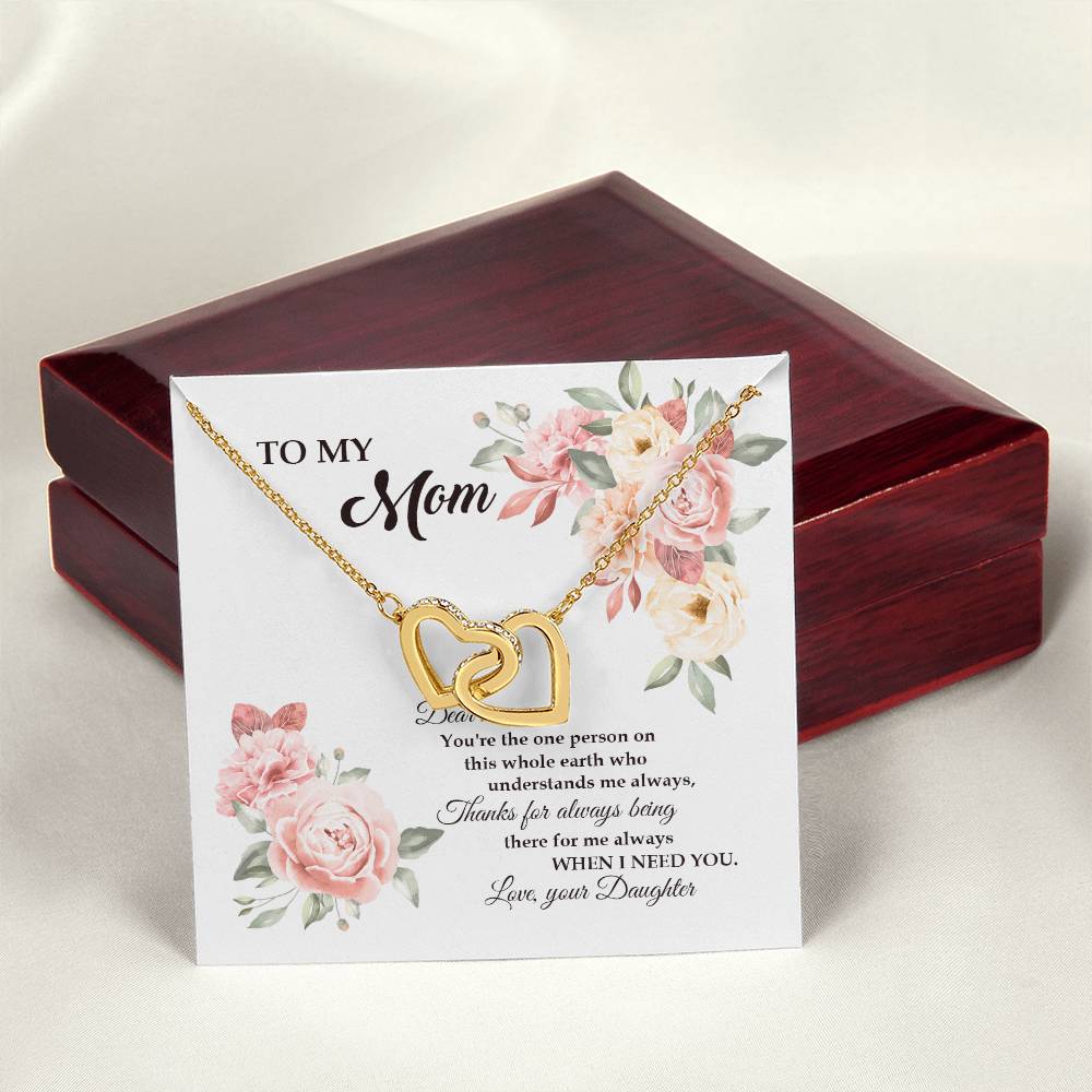 Gift For Mom - I Need You - The Interlocking Heart Necklace Interlocking Hearts Necklace
