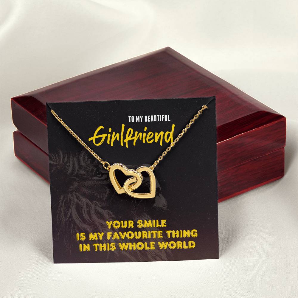 Interlocking Hearts - To My Beautiful Girlfriend - My Favourute Thing Interlocking Hearts Necklace