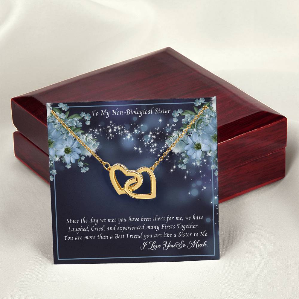 To My Non-Biological Sister - You Are More Than A Best Friend You Are Sister To Me Interlocking Hearts Necklace