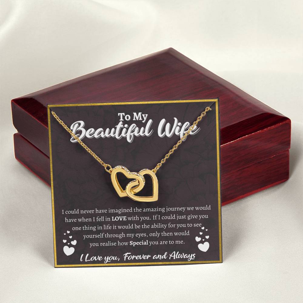 To My Beautiful Wife Interlocked Love Necklace Interlocking Hearts Necklace