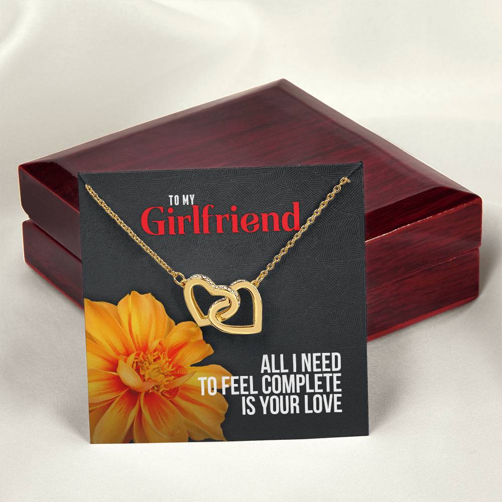 All I Need Is Your Love - Interlocking Hearts Necklace For Girlfriend
