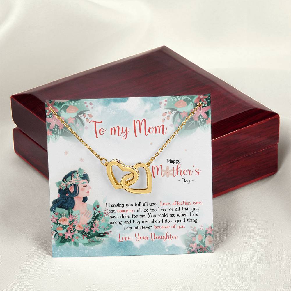 To My Mom - Happy Mother'S Day - Two Hearts Necklace Interlocking Hearts Necklace