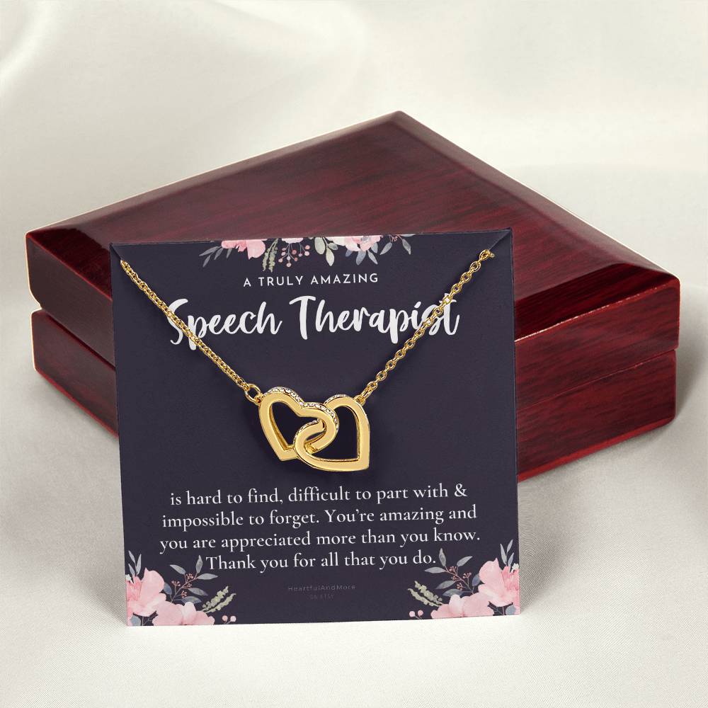 Speech Therapist Gift Amazing Speech Therapist Gift Necklace Language Pathologist Gift For Speech Pathologist Interlocking Hearts Necklace